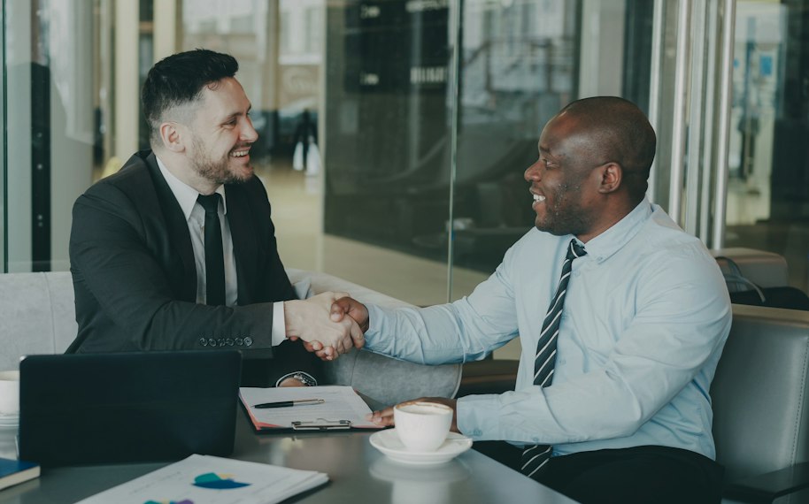 Attorney meeting a client